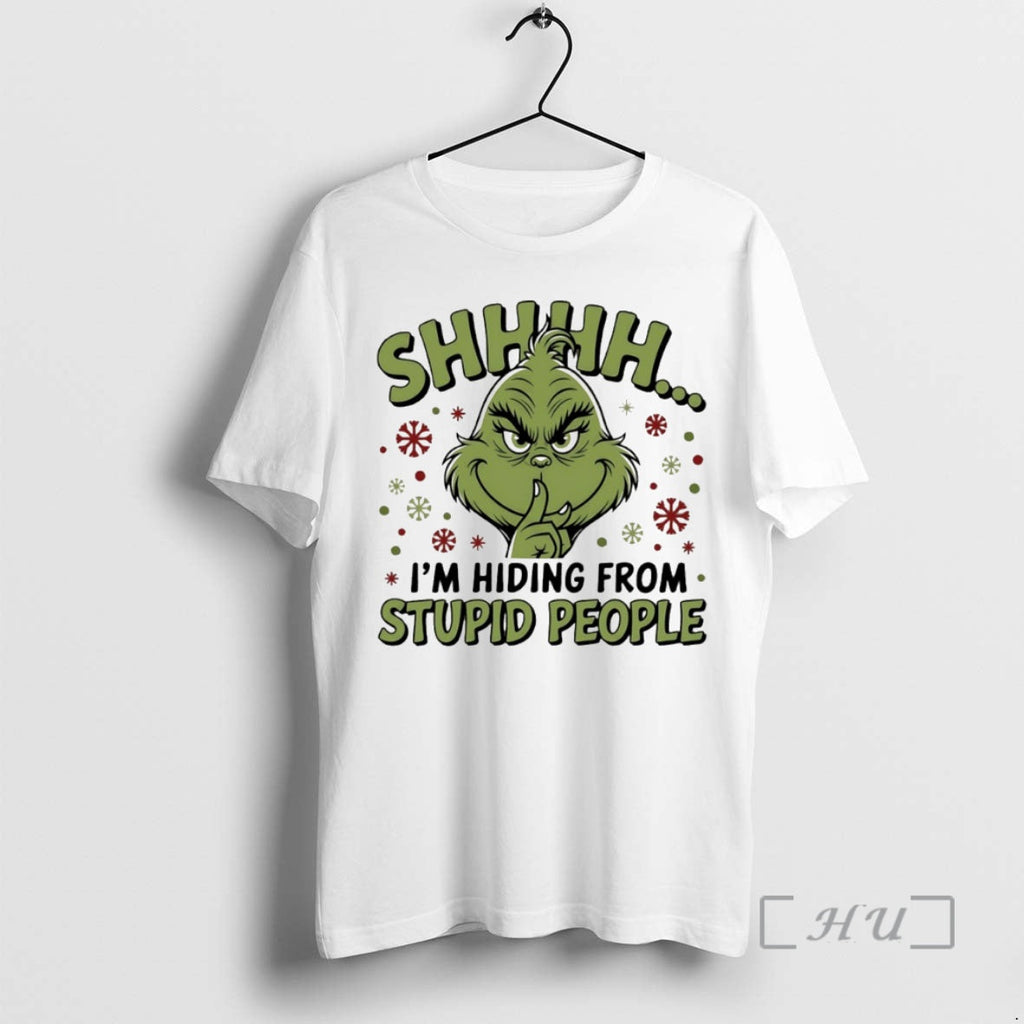 Officials Grinch Shhh Im Hiding Stupid People Circle T-Shirts, Hoodie, Sweatshirt