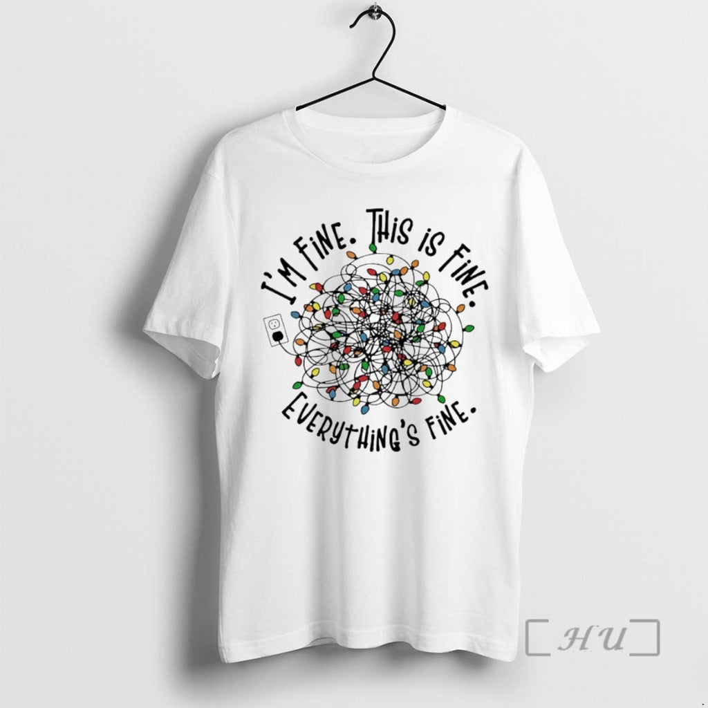 Officials Im Fine This Is Fine Everything Is Fine Lights Circle T-Shirts, Hoodie, Sweatshirt