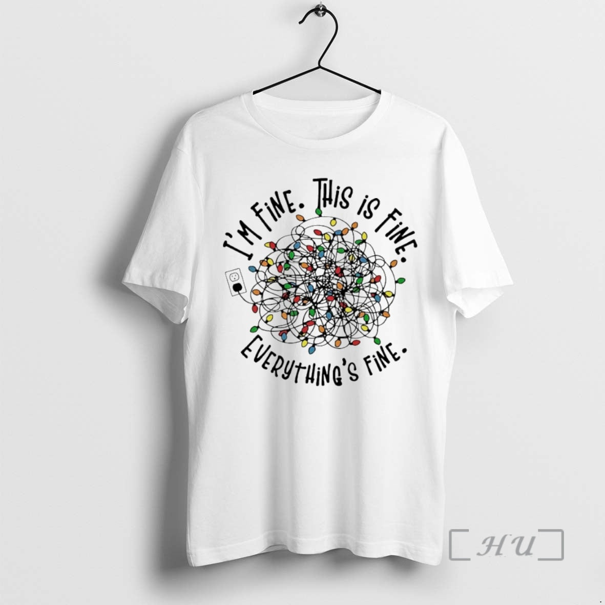 Officials Im Fine This Is Fine Everything Is Fine Lights Circle T-Shirts, Hoodie, Sweatshirt