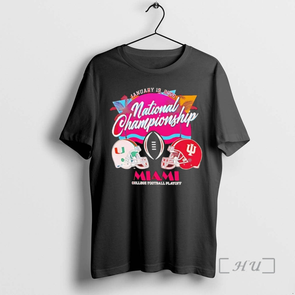 Officials Indiana Vs Miami 2026 Cfp National Championship Bound Sunset Helmets T-Shirts, Hoodie, Sweatshirt