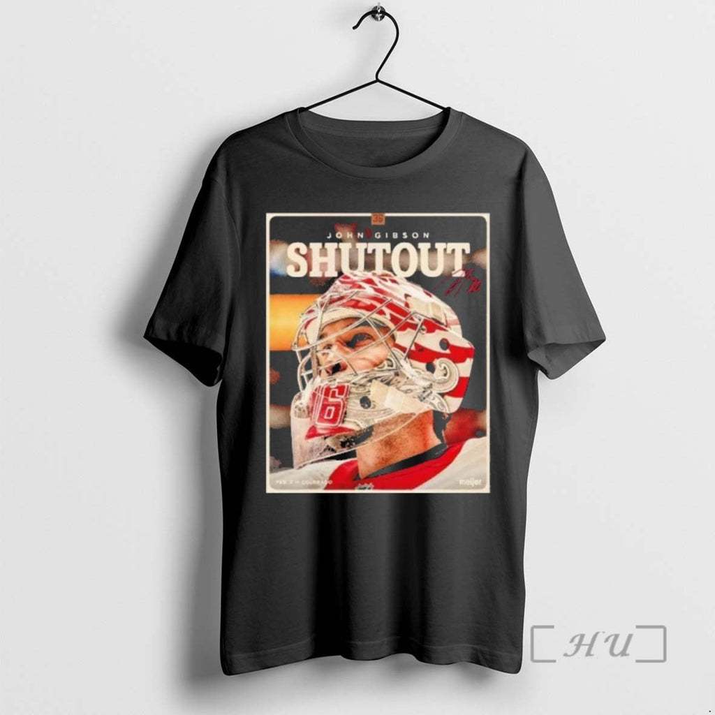Officials John Gibson Detroit Red Wings Shutout Signature T-Shirts, Hoodie, Sweatshirt