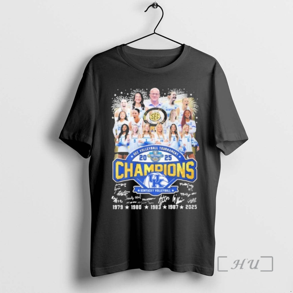 Officials Kentucky Wildcats Teams 2025 Sec Volleyball Tournament Champions Signatures T-Shirts, Hoodie, Sweatshirt