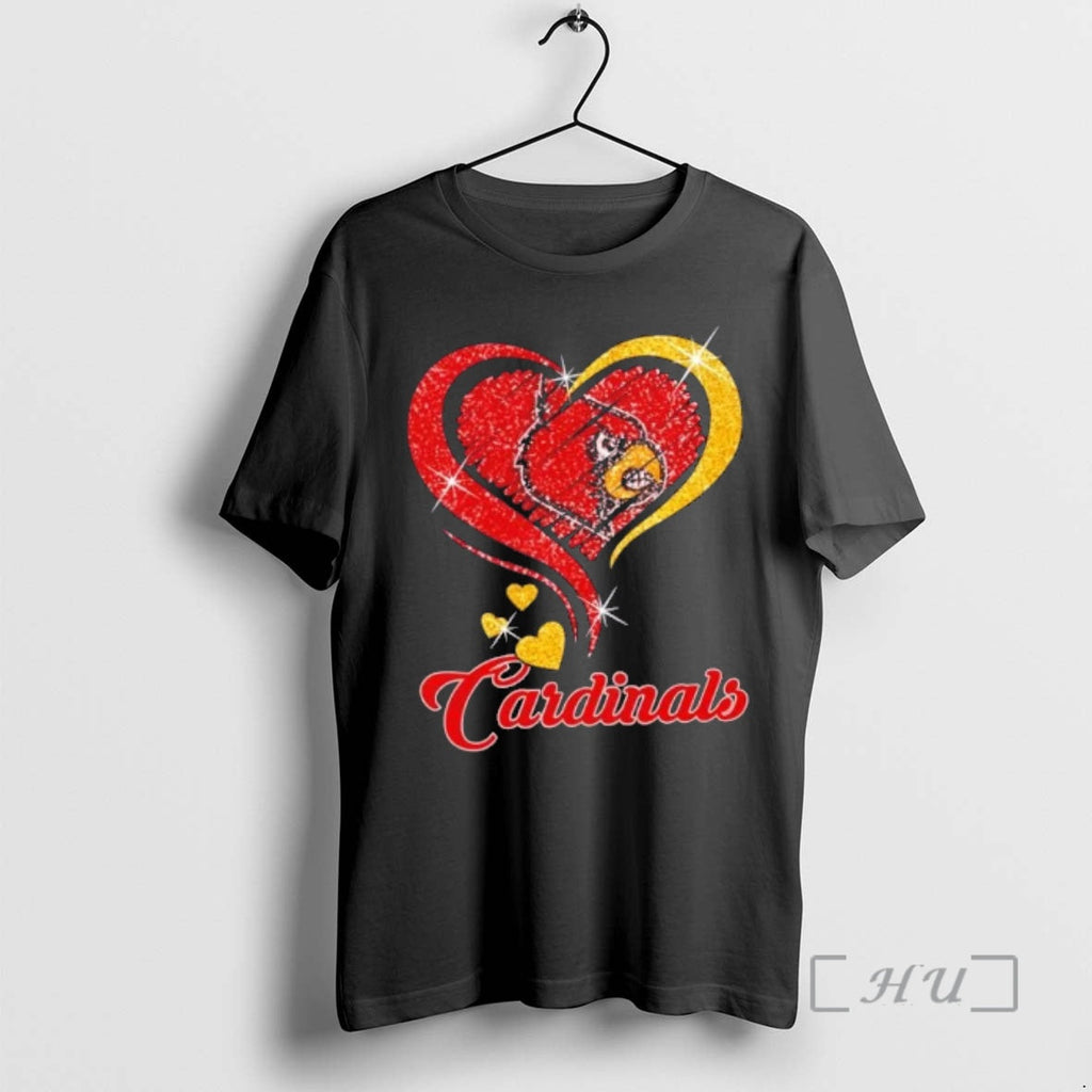 Officials Louisville Cardinals Football Glitter Heart Fans T-Shirts, Hoodie, Sweatshirt