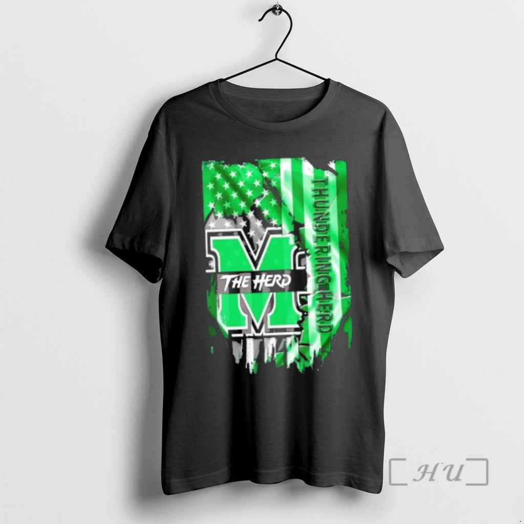Officials Marshall Thundering Herd Football X American Flag T-Shirts, Hoodie, Sweatshirt