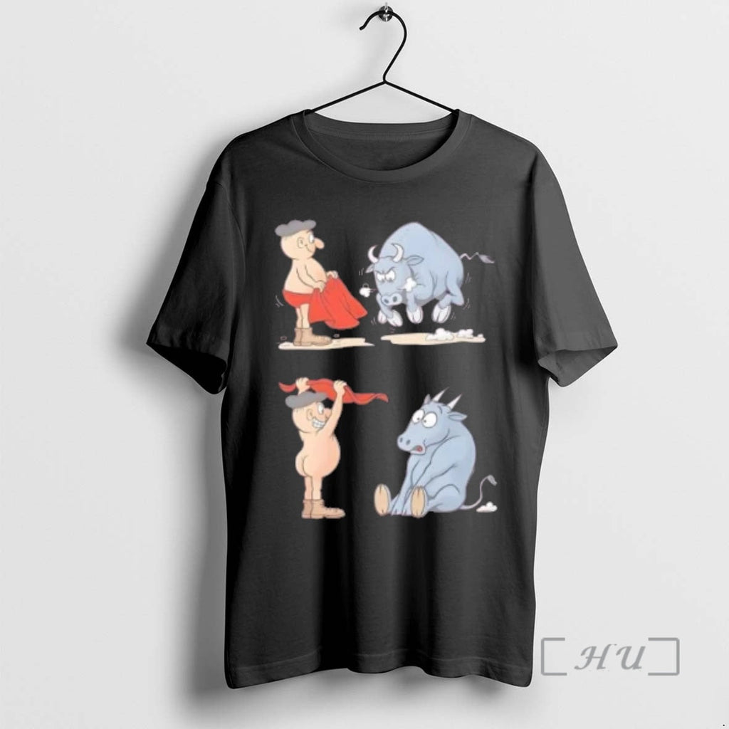 Officials Matador Bullfighter Naked Gag Cartoon T-Shirts, Hoodie, Sweatshirt