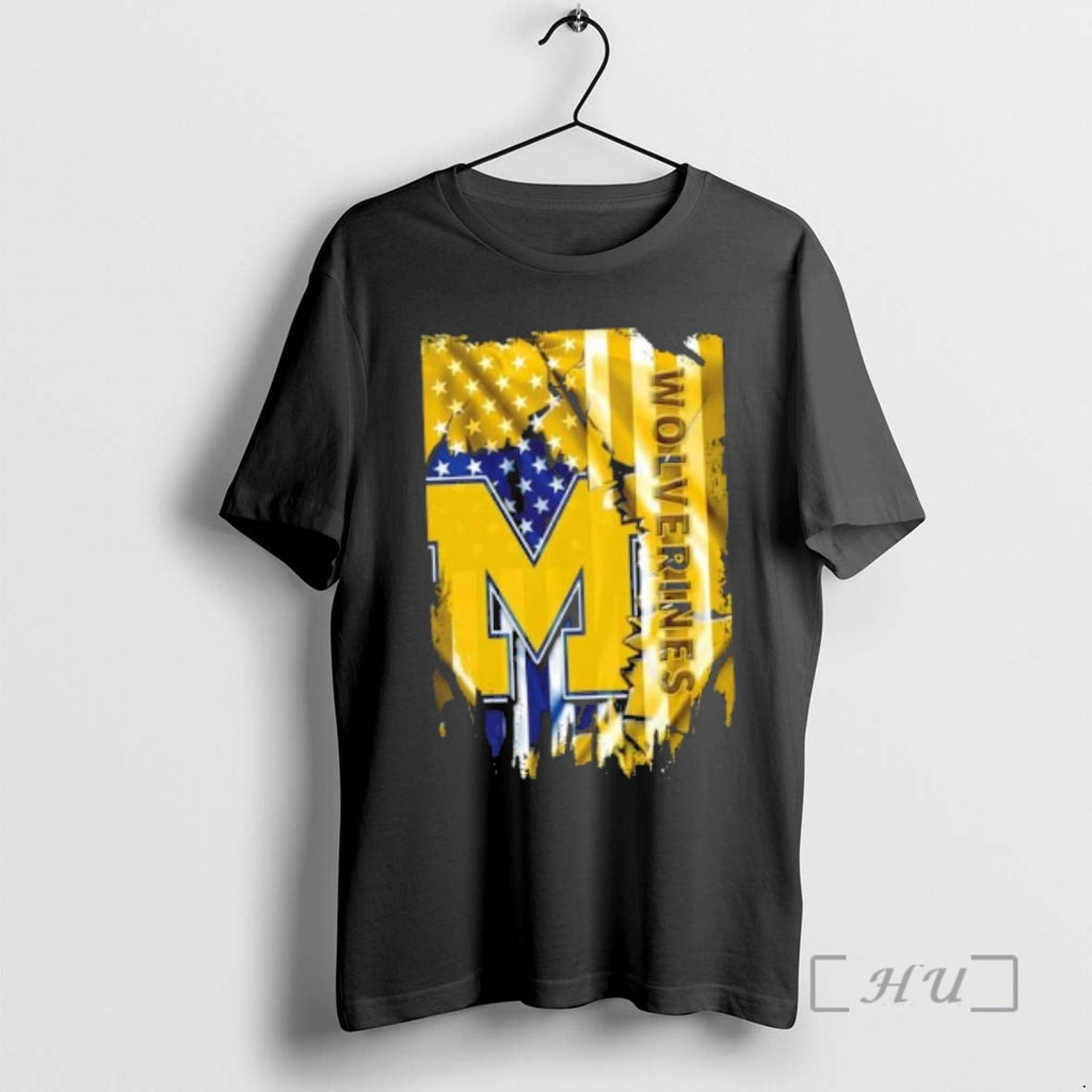 Officials Michigan Wolverines Football X American Flag T-Shirts, Hoodie, Sweatshirt