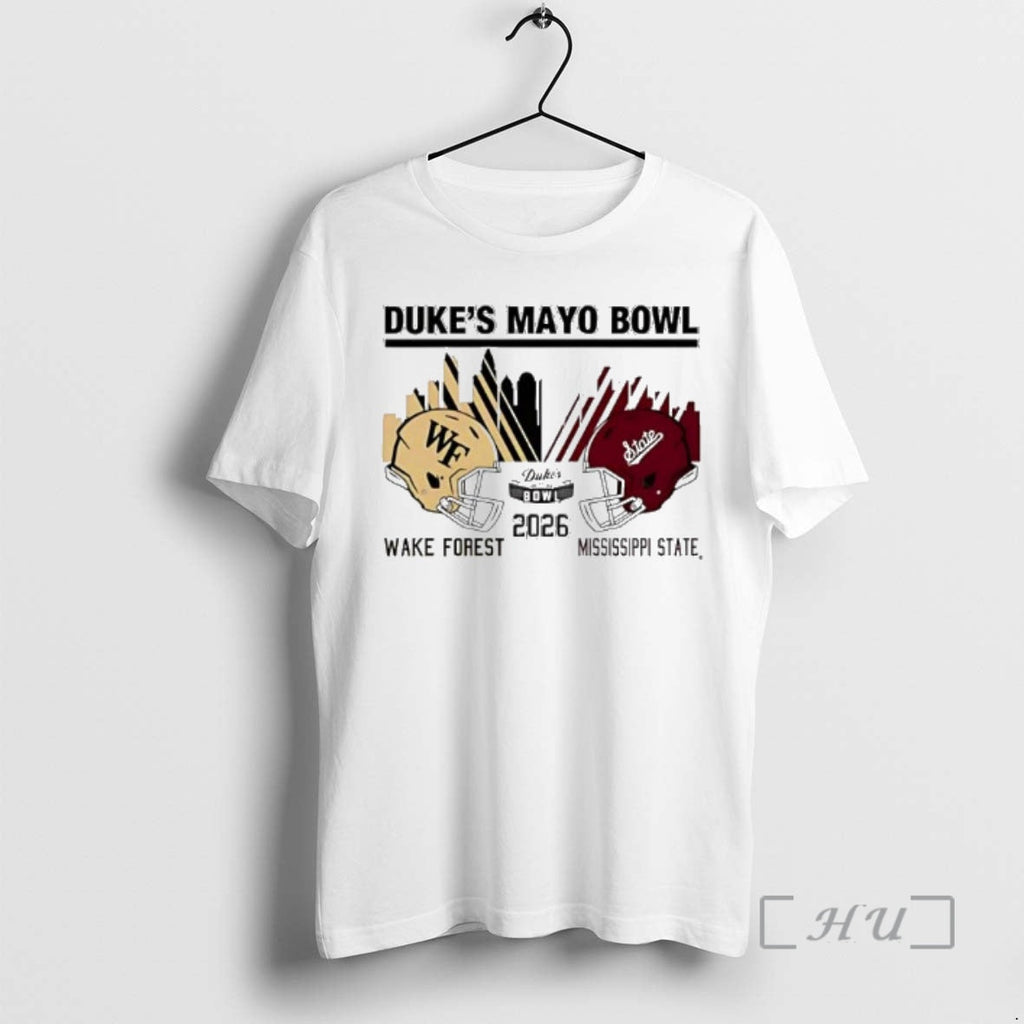 Officials Mississippi State Vs Wake Forest 2026 Dukes Mayo Bowl Match Up Skyline T-Shirts, Hoodie, Sweatshirt
