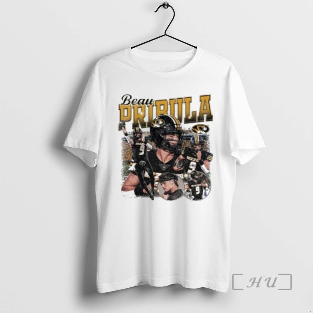 Officials Mizzou Tigers Nil Beau Pribula 9 Player Circle White T-Shirts, Hoodie, Sweatshirt