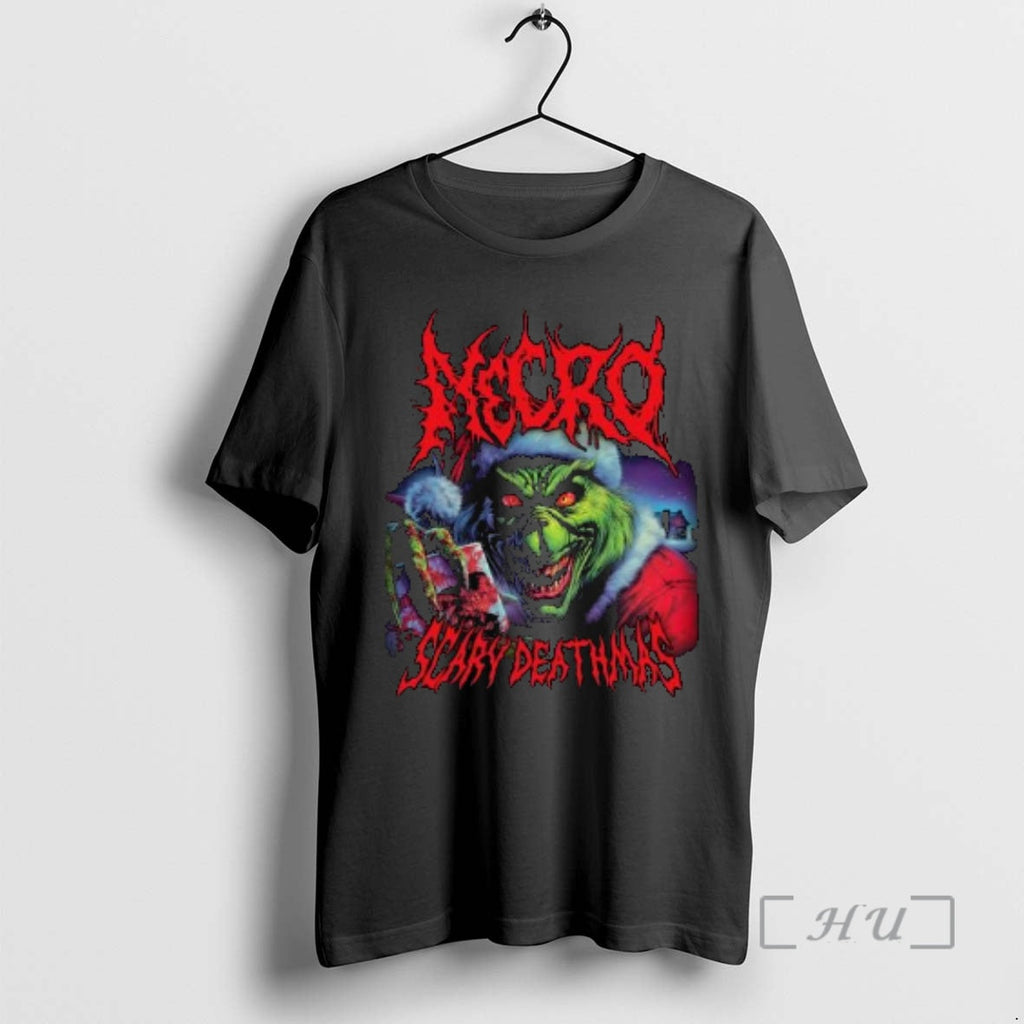 Officials Necro Grinch Scary Deathmas Circle Black T-Shirts, Hoodie, Sweatshirt