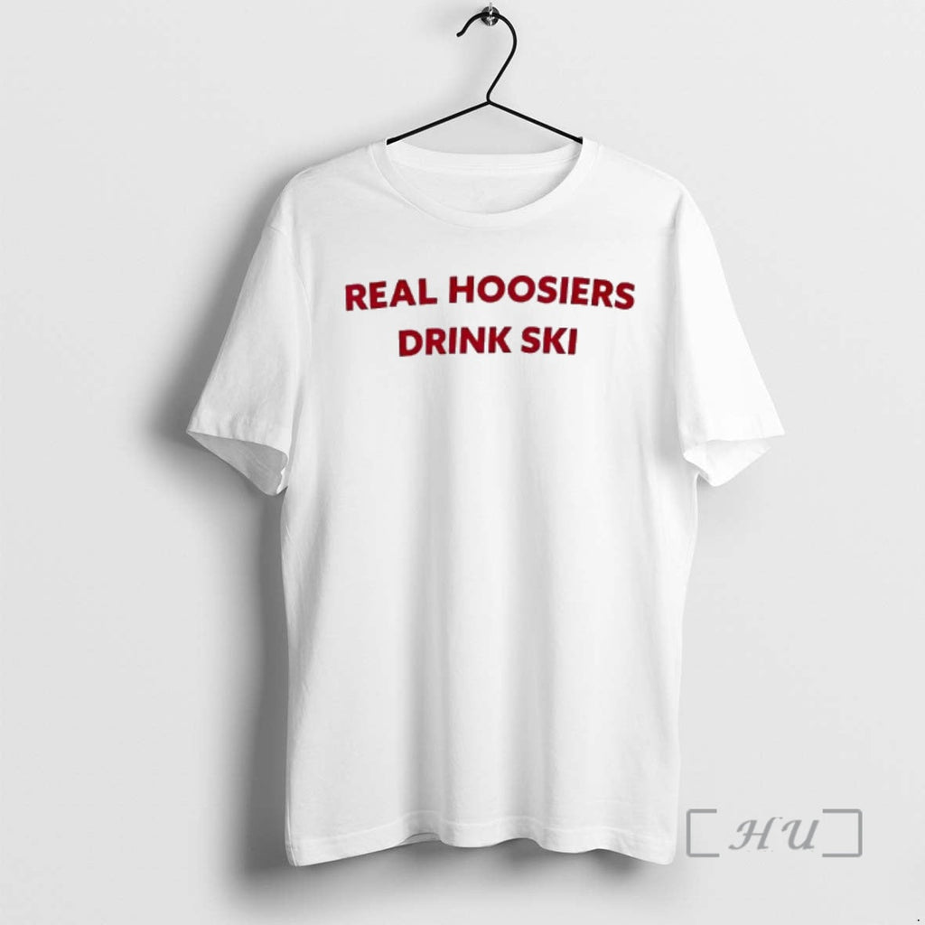 Officials Real Hoosiers Drink Ski Text T-Shirts, Hoodie, Sweatshirt