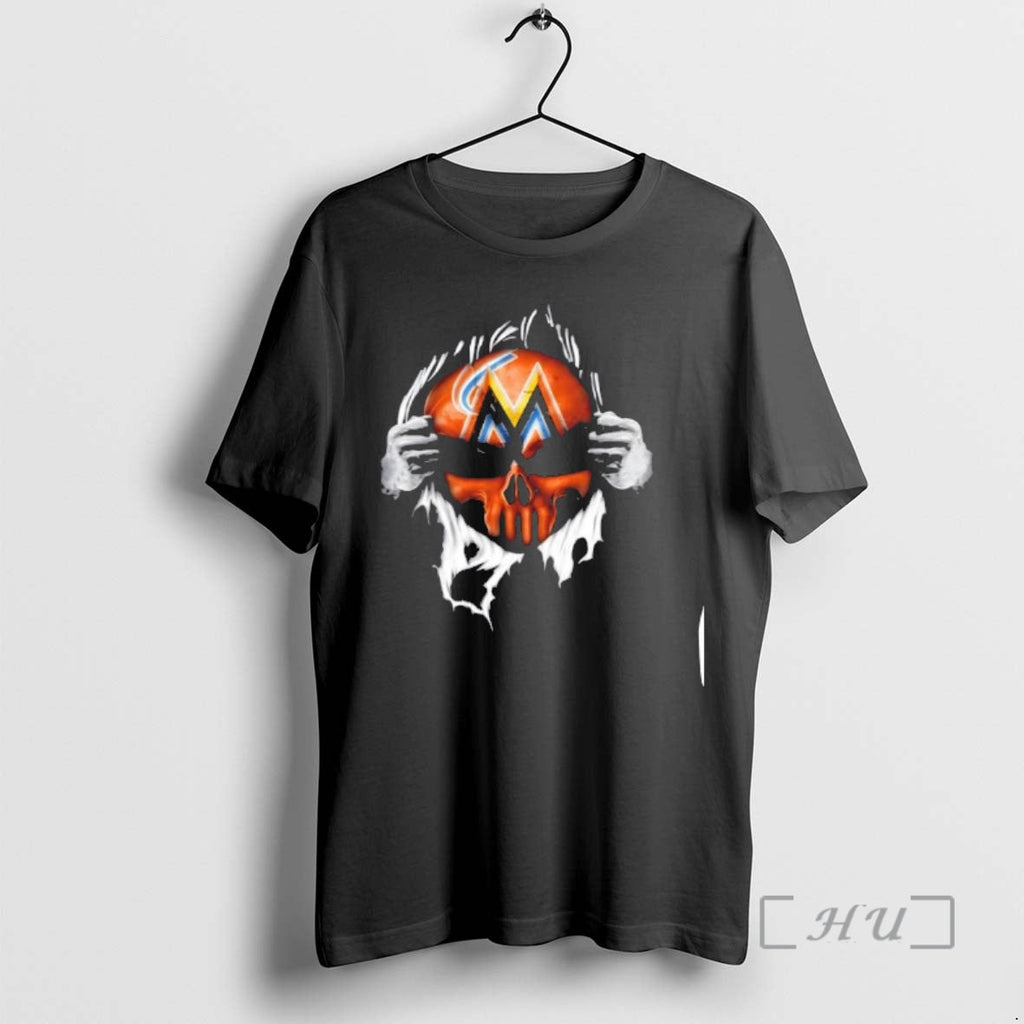 Officials Ripped Chest Skull Deep Miami Marlins Till Grave T-Shirts, Hoodie, Sweatshirt