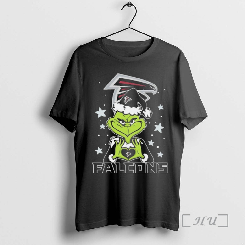 Officials Santa Grinch Heart Falcons Star T-Shirts, Hoodie, Sweatshirt