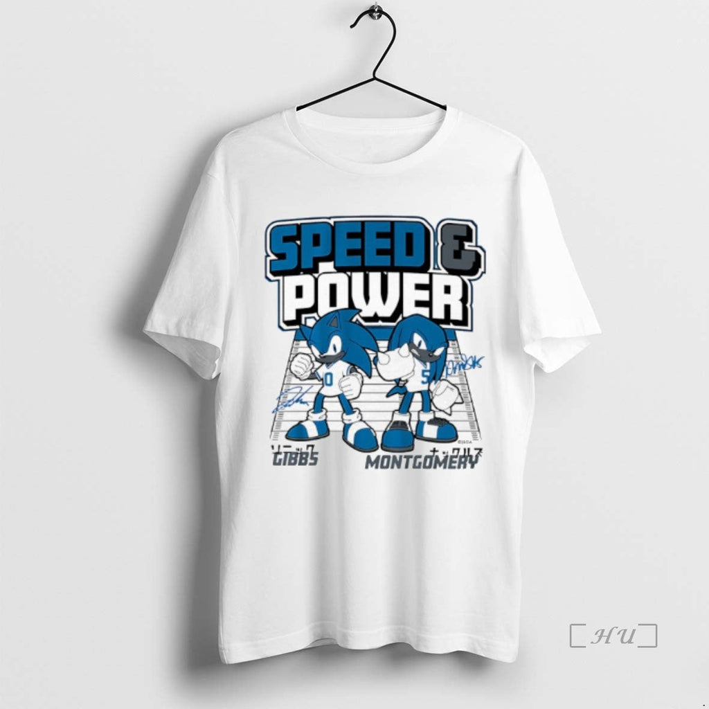 Officials Sega Knuckles As Jahmyr Gibbs David Montgomery Spead Power Detroit Lions T-Shirts, Hoodie, Sweatshirt