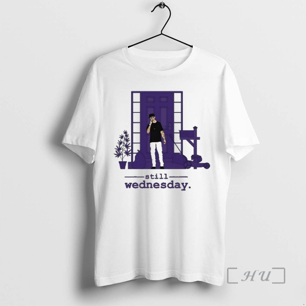 Officials Still Wednesday Man Smoking Front Purple House T-Shirts, Hoodie, Sweatshirt
