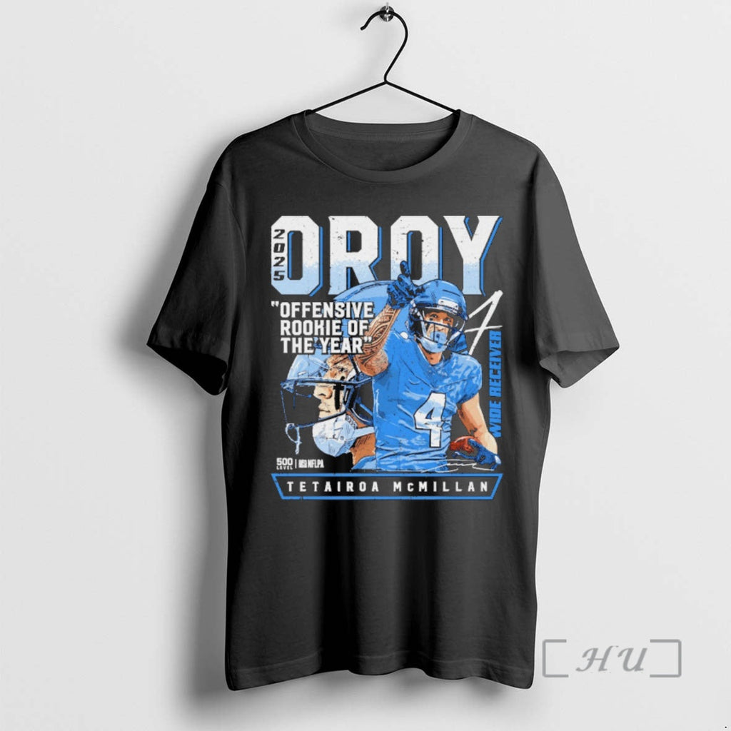 Officials Tetairoa Mcmillan Carolina Panthers 2025 Oroy Offensive Rookie Year Signature T-Shirts, Hoodie, Sweatshirt