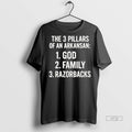 Officials The 3 Pillars Of An Arkansan God Family And Razorbacks Tee Shirt Sweater