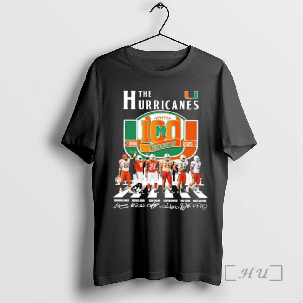 Officials Hurricanes 100 Seasons Player Signature T-Shirts, Hoodie, Sweatshirt