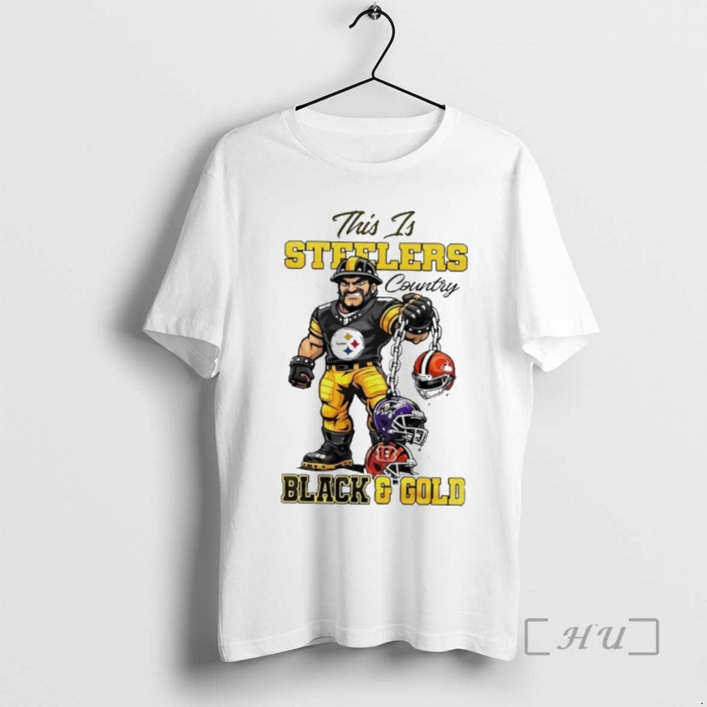 Officials This Is Steelers Country Black Gold T-Shirts, Hoodie, Sweatshirt