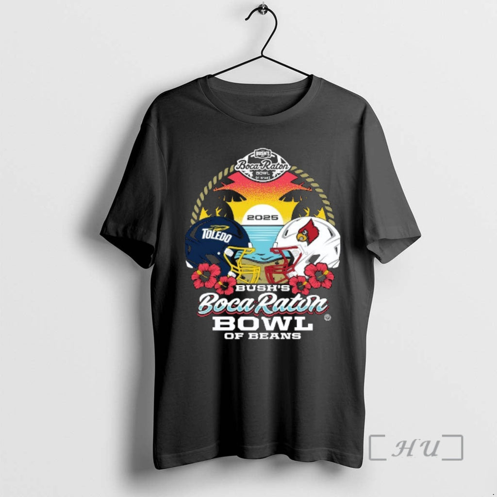 Officials Toledo Rocket Vs Louisville Cardinals 2025 Boca Raton Bowl Beans Helmet T-Shirts, Hoodie, Sweatshirt