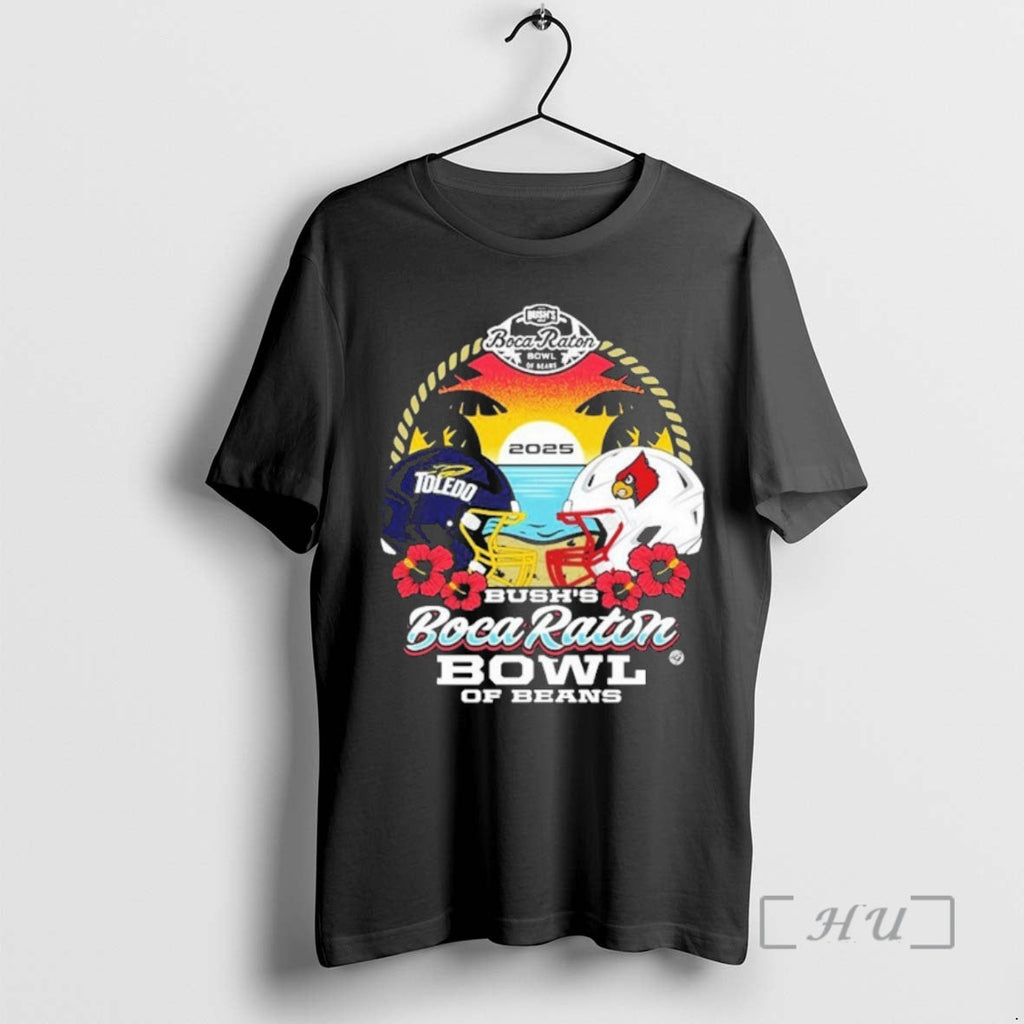 Officials Toledo Rocket Vs Louisville Cardinals Bushs Boca Raton Bowl Beans 2025 Helmet T-Shirts, Hoodie, Sweatshirt