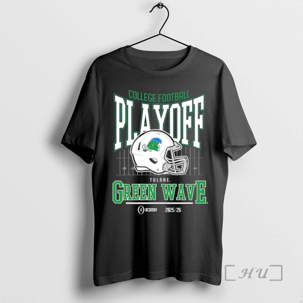 Officials Tulane Green Wave 2025 2026 College Football Playoff Bound Helmet T-Shirts, Hoodie, Sweatshirt