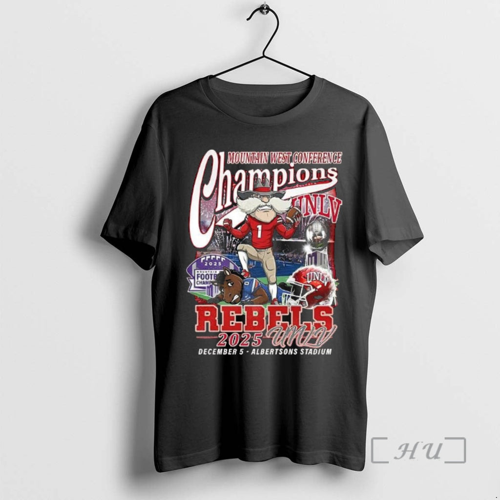 Officials Unlv Rebels Mountain West Conference Champions 2025 Albertsons Stadium Mascot T-Shirts, Hoodie, Sweatshirt