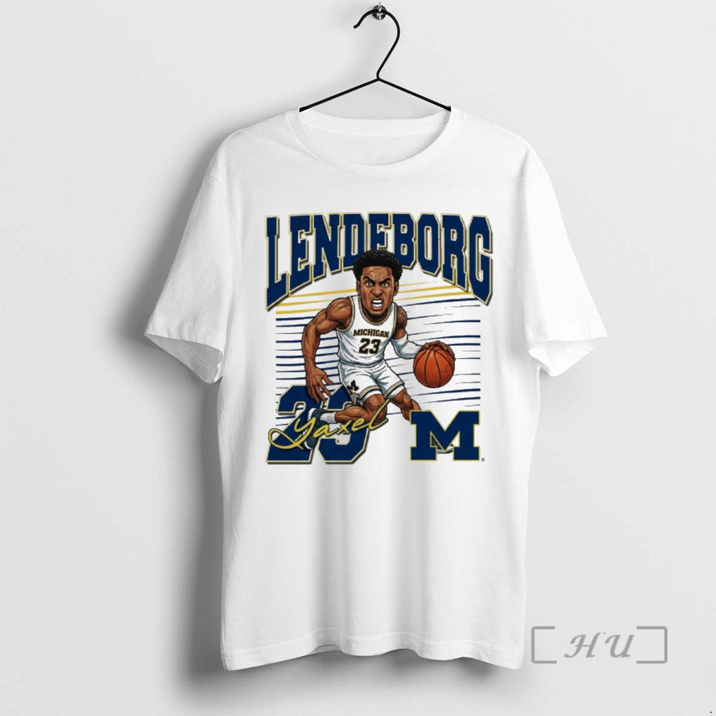 Officials Valiant University Michigan Wolverines Basketball Yaxel Lendeborg Caricature T-Shirts, Hoodie, Sweatshirt