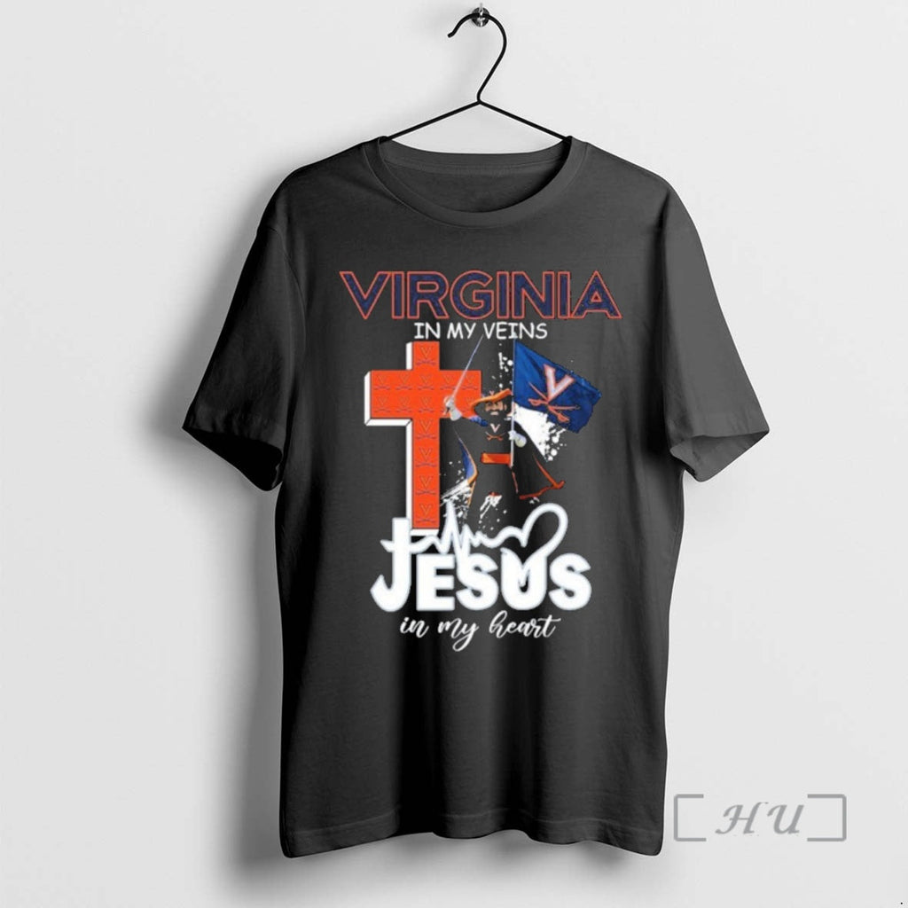 Officials Virginia Cavaliers My Veins Jesus My Heart Mascot T-Shirts, Hoodie, Sweatshirt