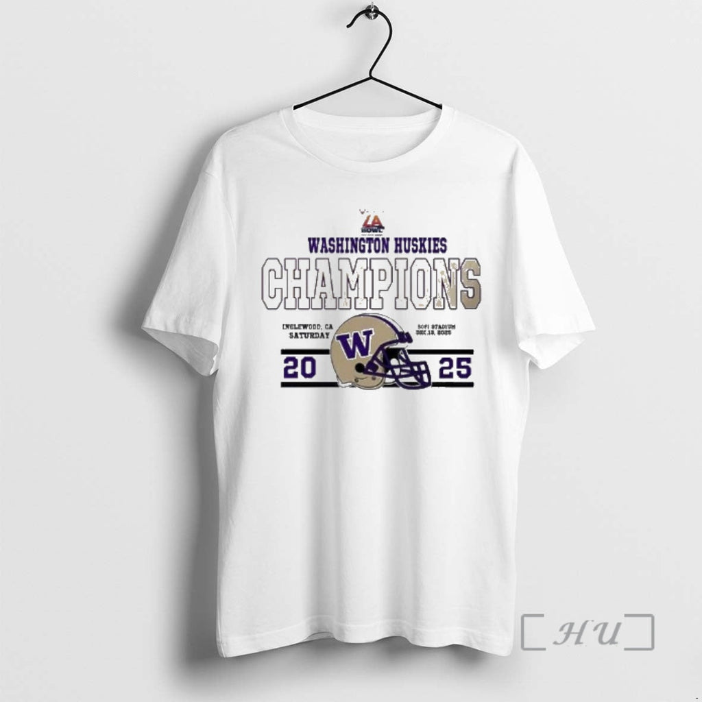 Officials Washington Huskies Football Champions 2025 Bucked Up La Bowl Hosted Helmet T-Shirts, Hoodie, Sweatshirt