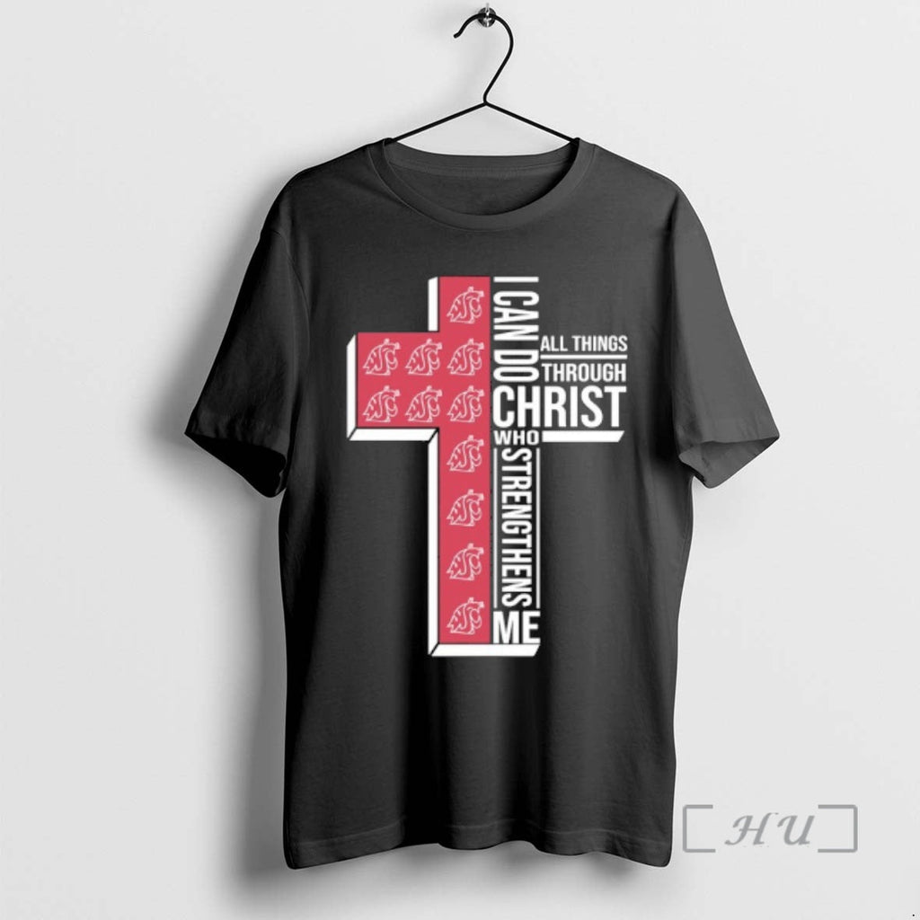 Officials Washington State Cougars Cross I Can Do All Things Through Christ Who Strengthen Me T-Shirts, Hoodie, Sweatshirt