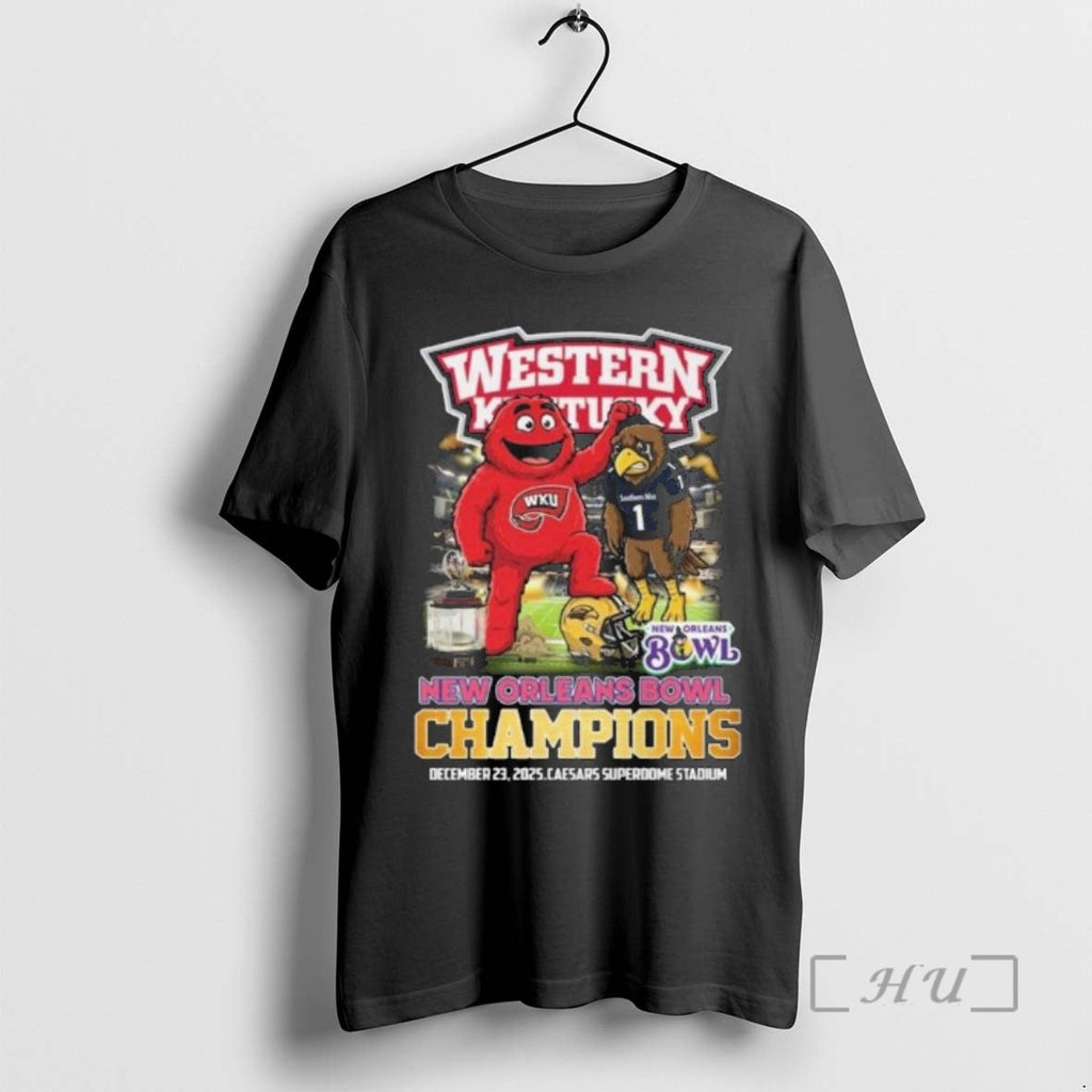 Officials Western Kentucky New Orleans Bowl Champions 2025 Mascot Vintage T-Shirts, Hoodie, Sweatshirt