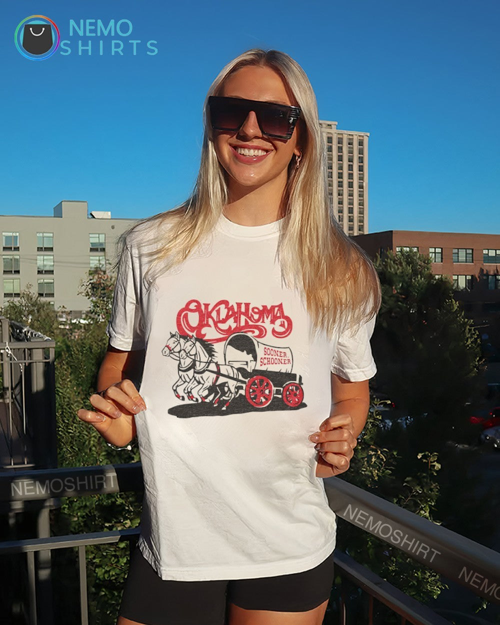 Oklahoma Sooner schooner wagon shirt