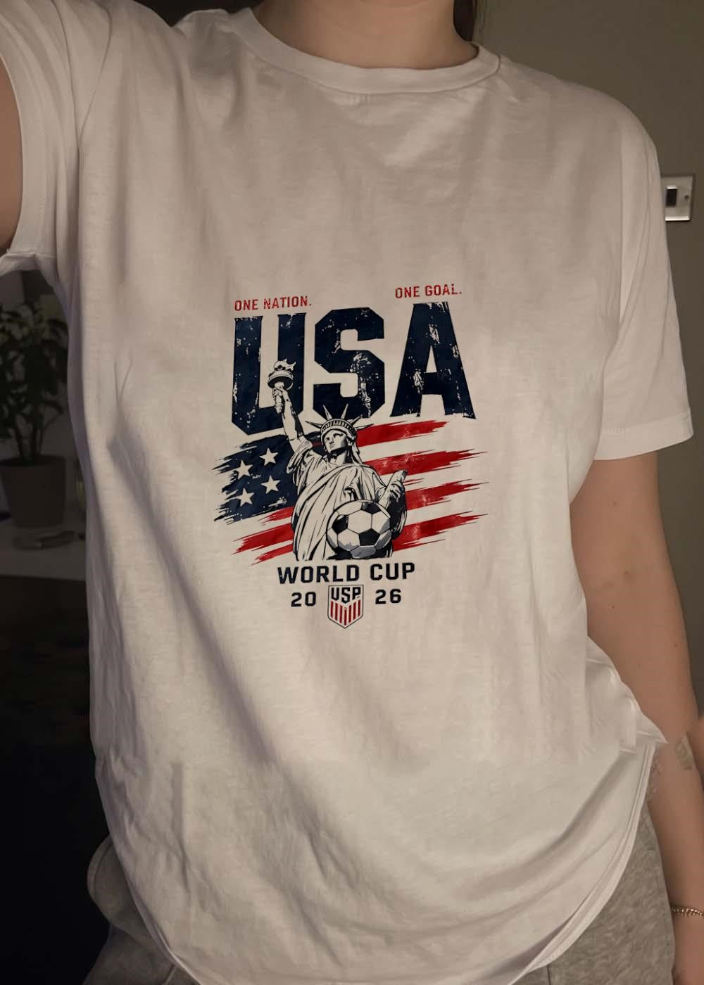 One Nation One Goal Statue of Liberty Soccer USA World Cup 2026 T-Shirt