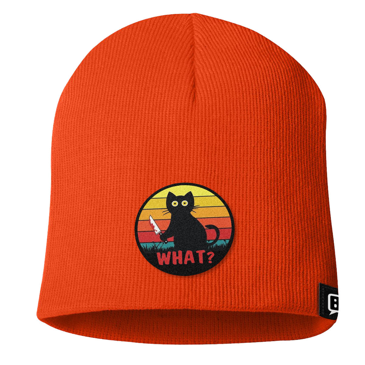 Retro Murderous Cat Patch Beanies