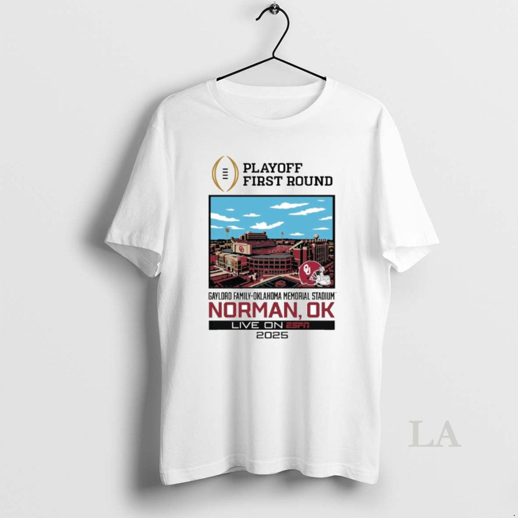 Original Cfp 2025 26 Oklahoma 1st Round Live Gaylord Family Oklahoma Memorial Stadium T-Shirts, Hoodie, Sweatshirt