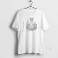 Original Cute Sitting Cat Floral Garden Watercolor T-Shirts, Hoodie, Sweatshirt
