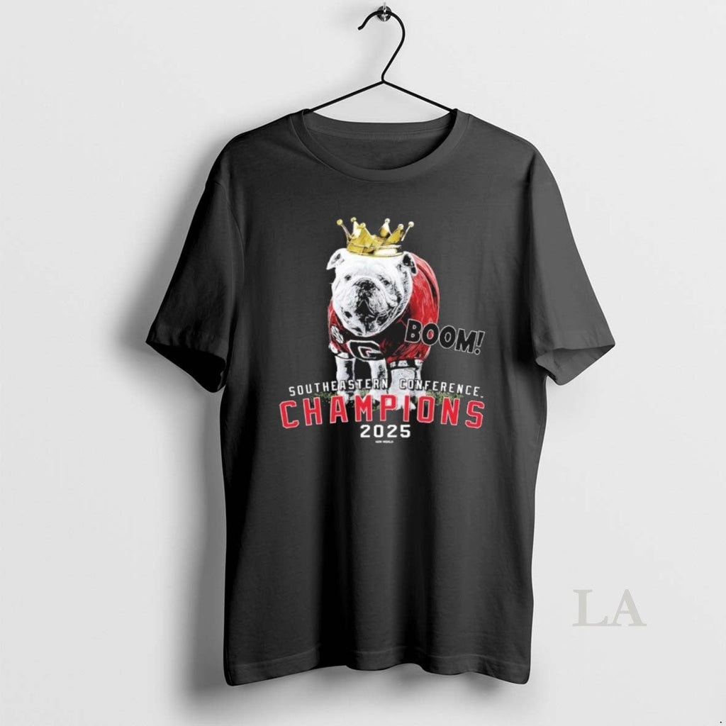 Original Georgia Bulldogs 2025 Sec Conference Champions Mascot Crown T-Shirts, Hoodie, Sweatshirt