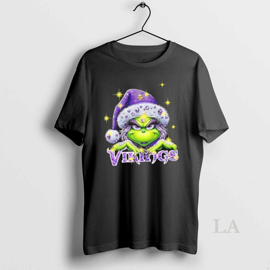 Original Glitter Diamond Grinch Girl X Minnesota Vikings Football T-Shirts, Hoodie, Sweatshirt
