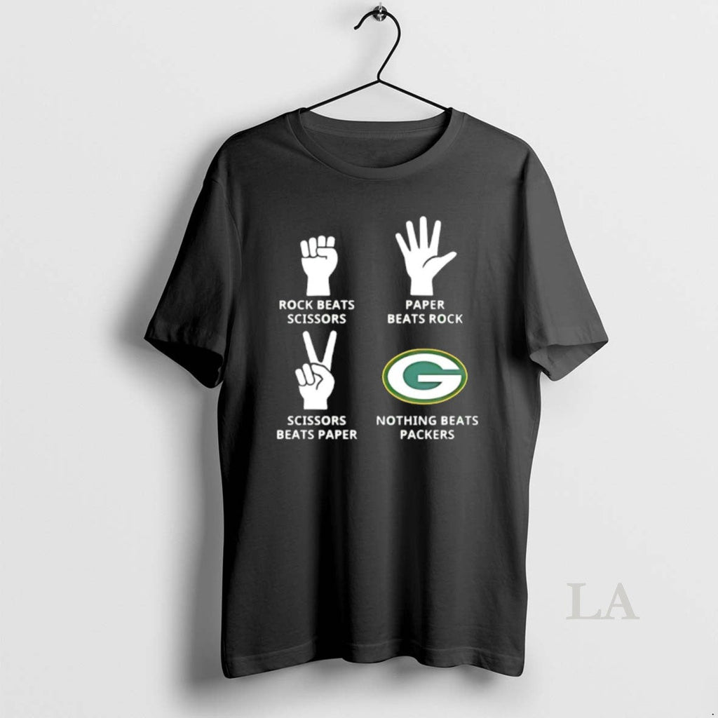 Original Green Bay Packers Nothing Beats Rock Beats Scissors Paper Beats Rock T-Shirts, Hoodie, Sweatshirt