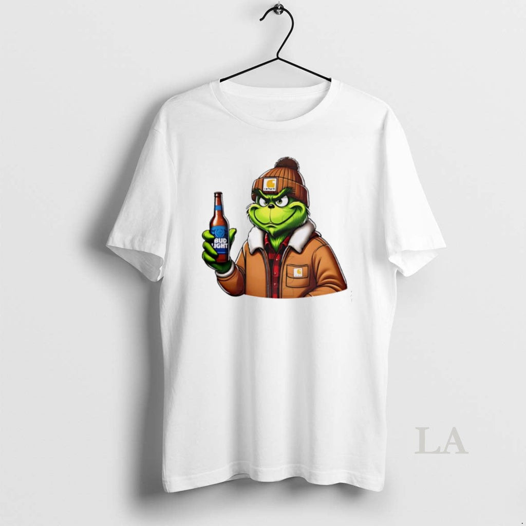 Original Grinch Drinking Beer Bud Light T-Shirts, Hoodie, Sweatshirt