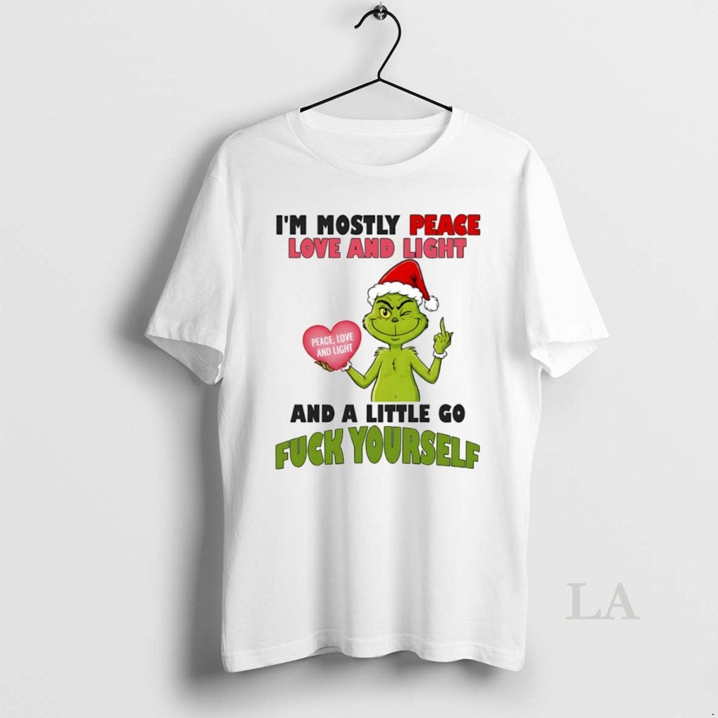 Original Grinch Im Mostly Peace Love Light Peace Love Light Little T-Shirts, Hoodie, Sweatshirt