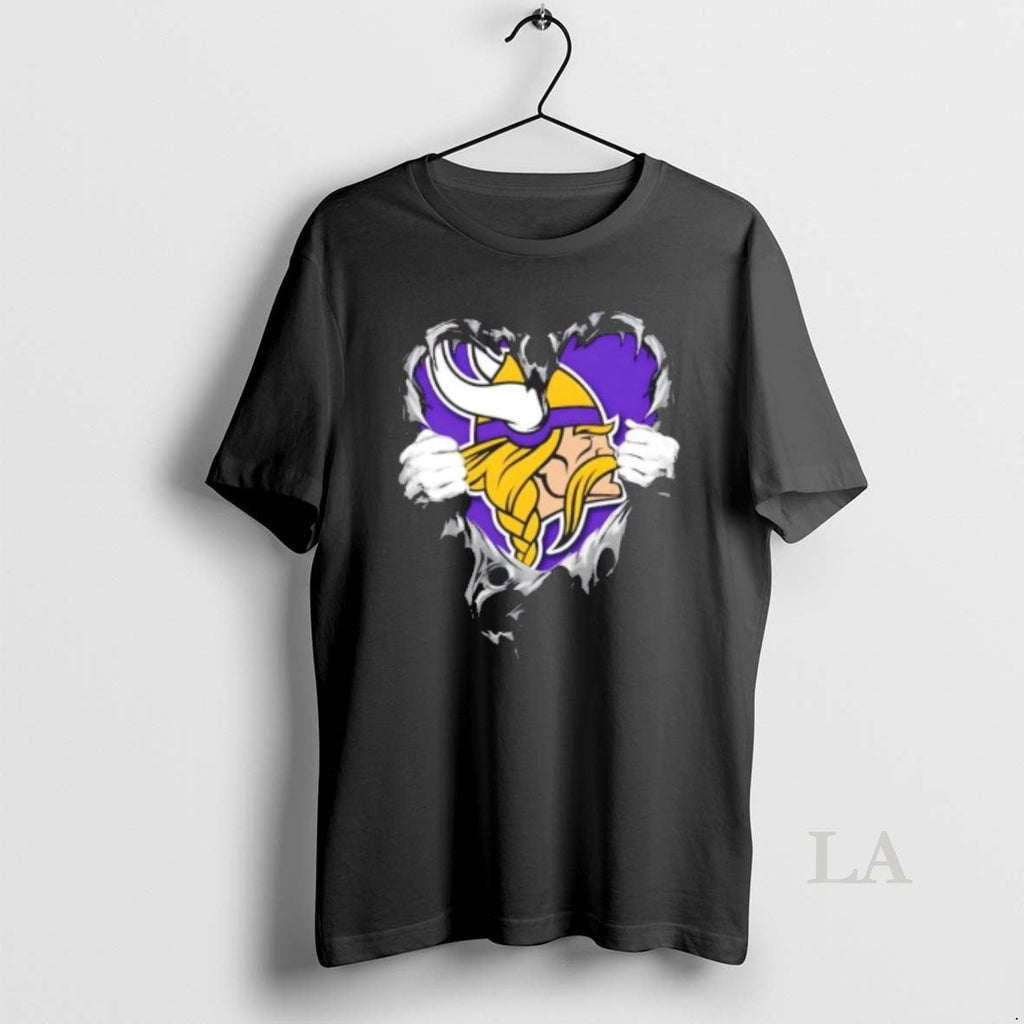 Original Minnesota Vikings Rip Chest Forever My Heart T-Shirts, Hoodie, Sweatshirt