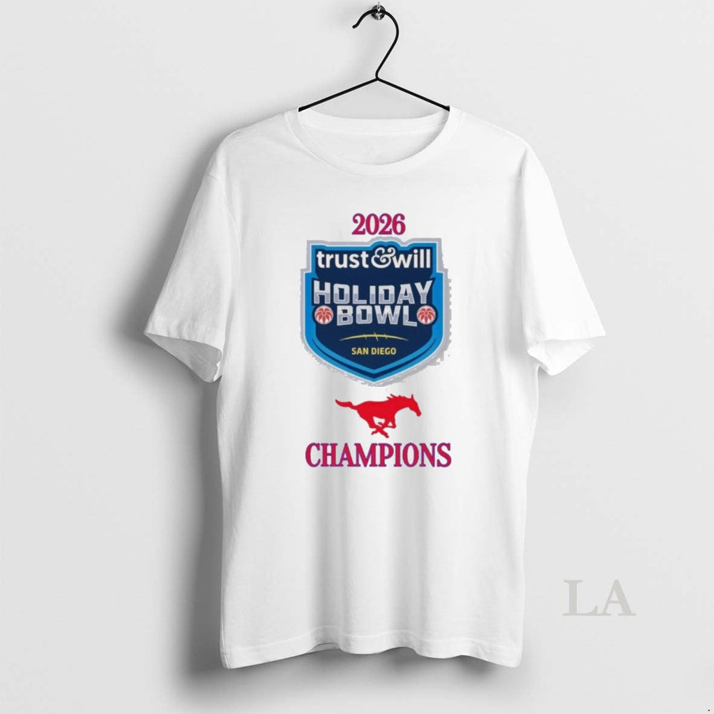 Original Smu Mustang 2026 Trust Will Bowl Champions Logos T-Shirts, Hoodie, Sweatshirt