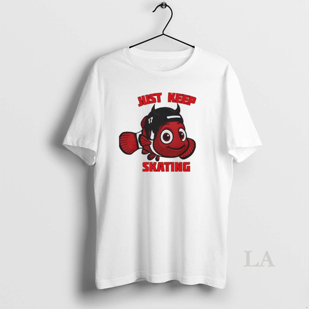 Original Simon Nemec Just Keep Skating Fish Finding 17 New Devils Hockey T-Shirts, Hoodie, Sweatshirt