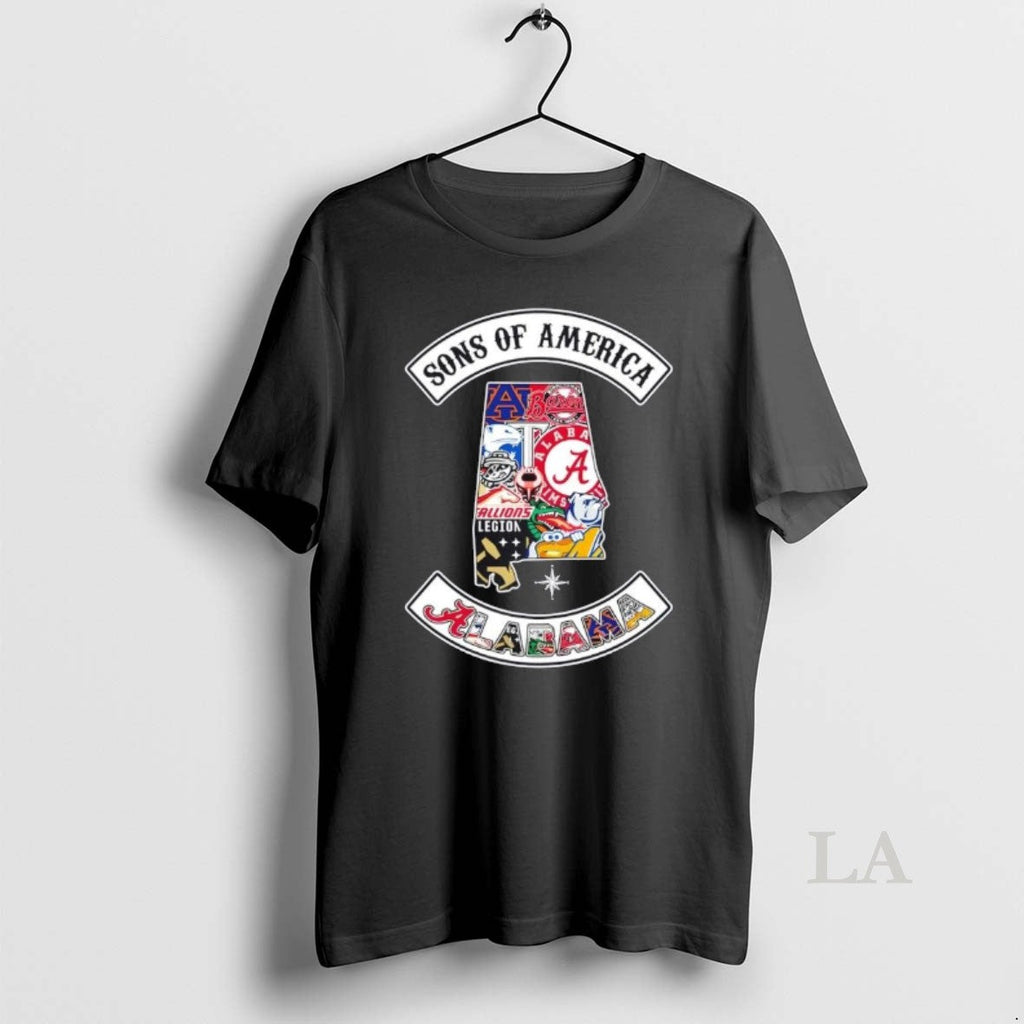 Original Son America Alabama Map Sports Logos Combine T-Shirts, Hoodie, Sweatshirt