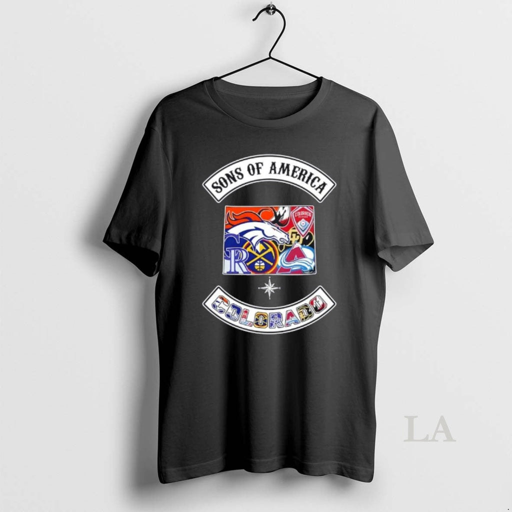 Original Son America Colorado Map Sports Logos Combine T-Shirts, Hoodie, Sweatshirt