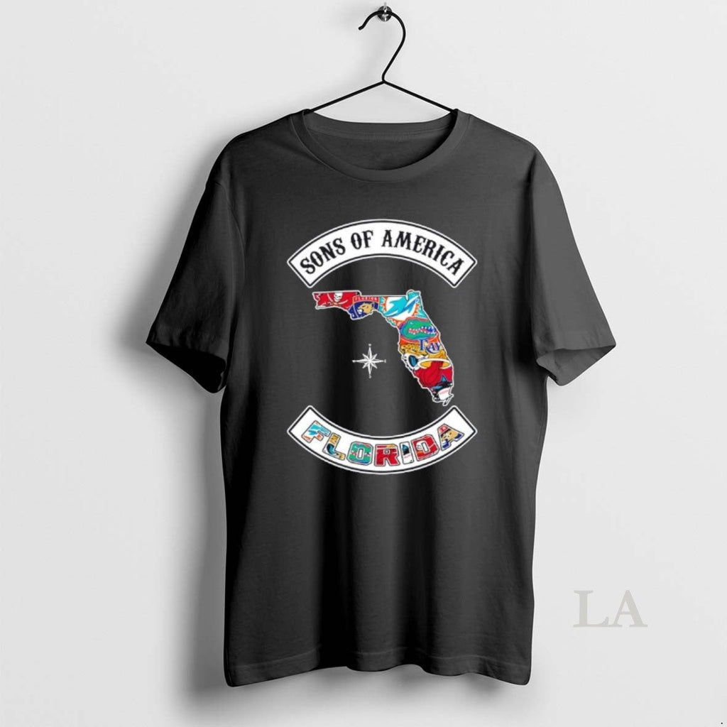 Original Son America Florida Map Sports Logos Combine T-Shirts, Hoodie, Sweatshirt
