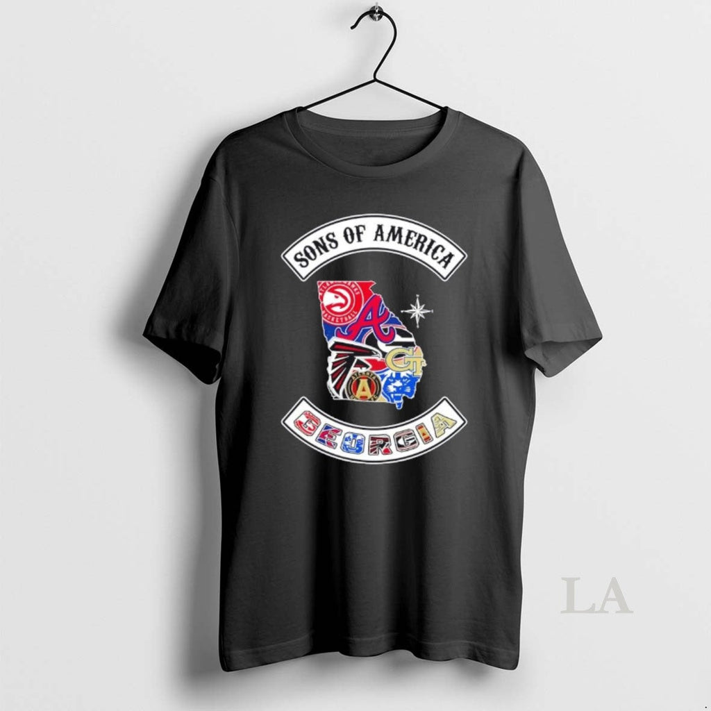 Original Son America Georgia Map Sports Logos Combine T-Shirts, Hoodie, Sweatshirt