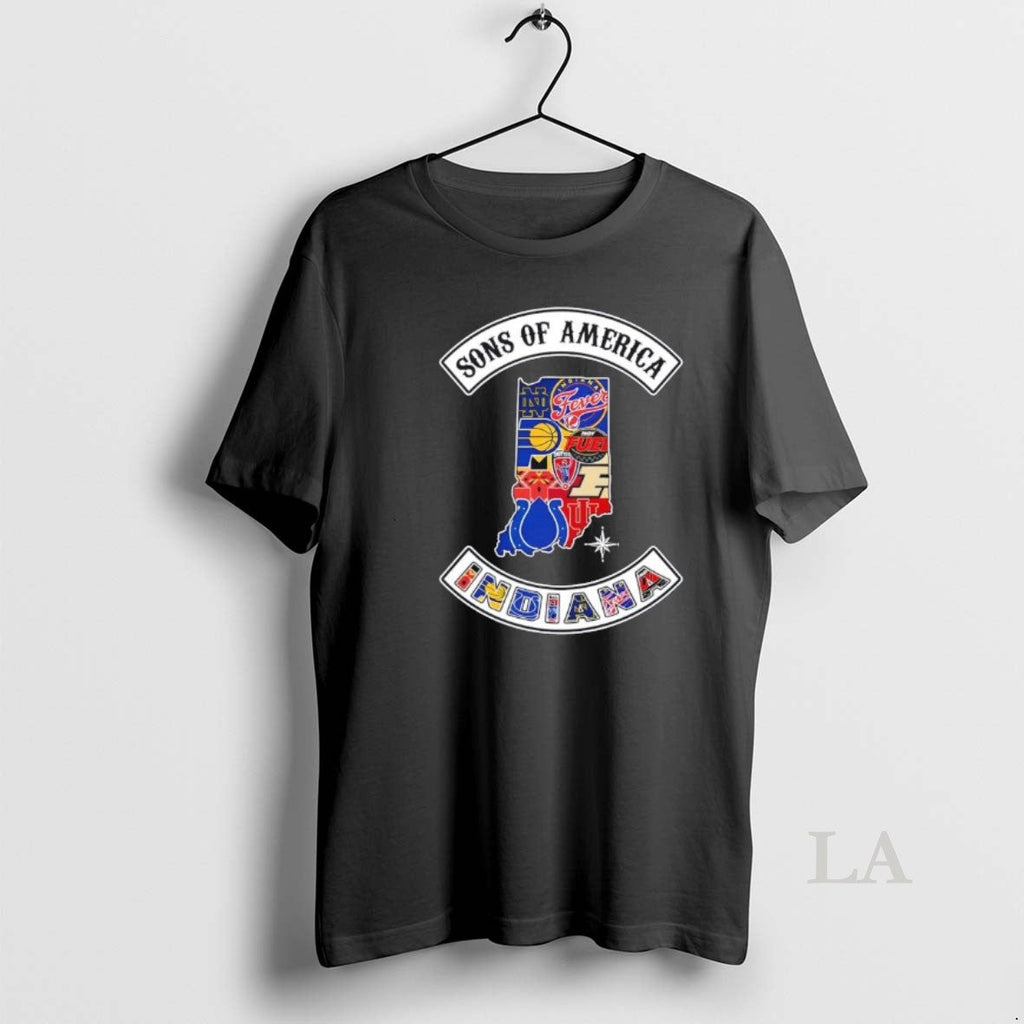 Original Son America Indiana Map Sports Logos Combine T-Shirts, Hoodie, Sweatshirt