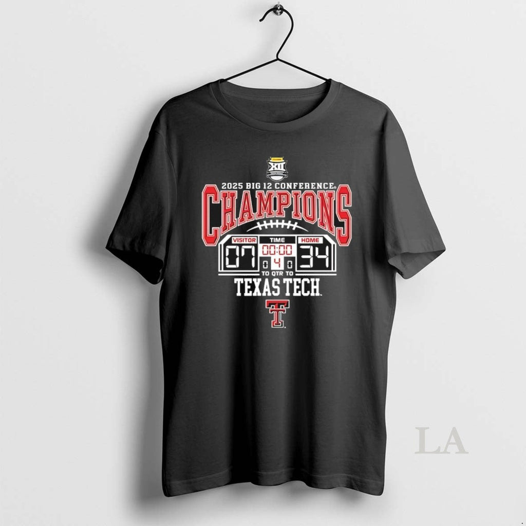 Original Texas Tech Red Raiders 2025 Big 12 Conference Champions Score T-Shirts, Hoodie, Sweatshirt